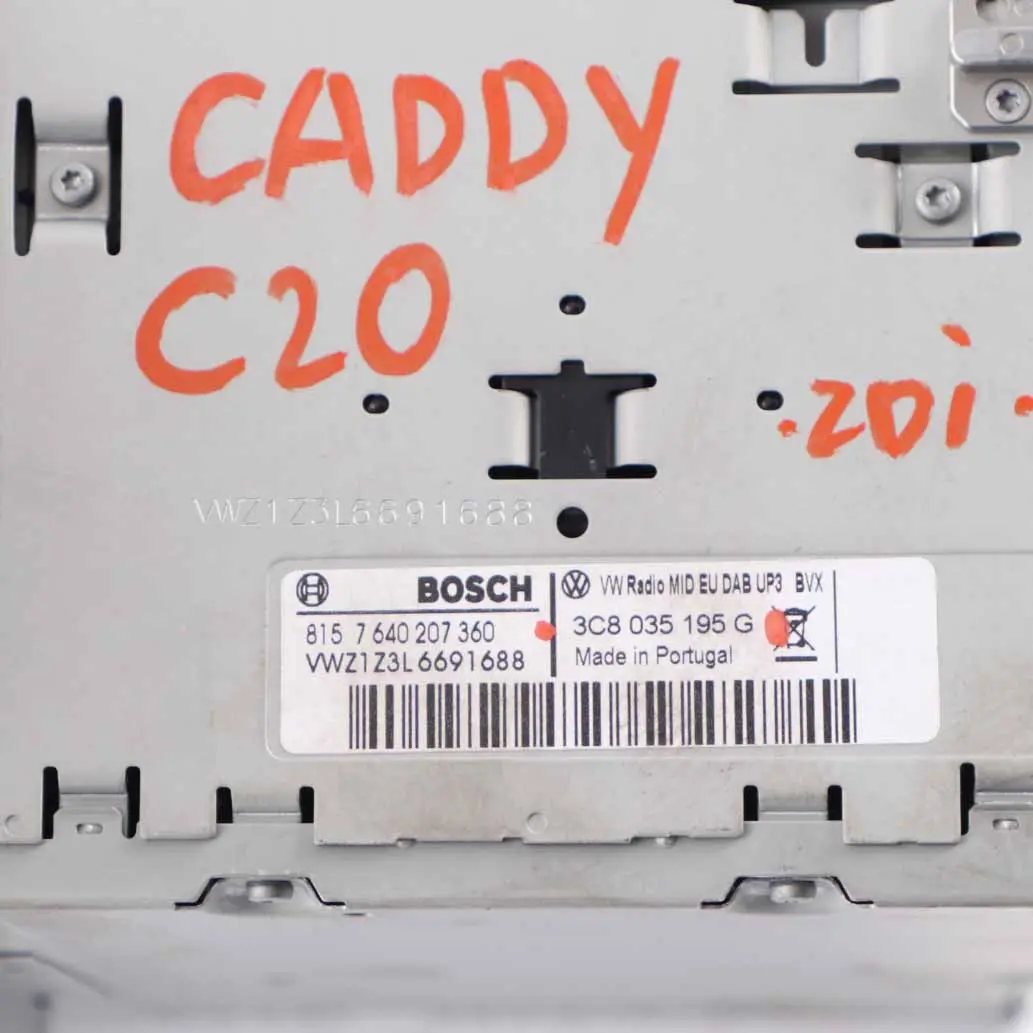 Radio Head Unit RNS DAB Media Player Unit to VW Volkswagen Caddy C20 with Part number 3C8035195G VW Volkswagen Caddy C20 Radio Head Unit RNS DAB Media Player Unit - SKU 3C8035195G - Part number 3C8035195G