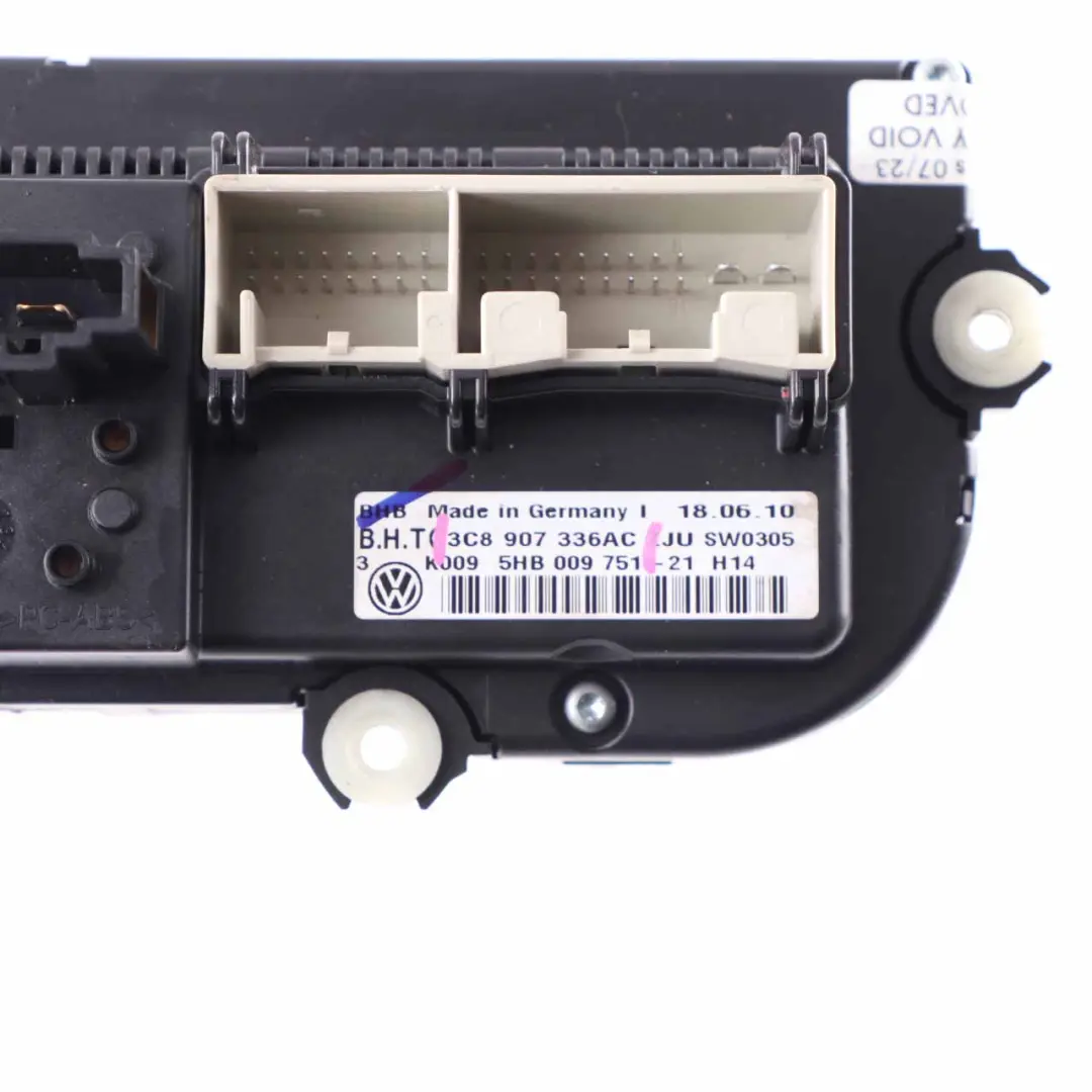 VW Golf V Passat B6 Air Conditioning Panel Climate Control Module - SKU 3C8907336AC - Part number 3C8907336AC