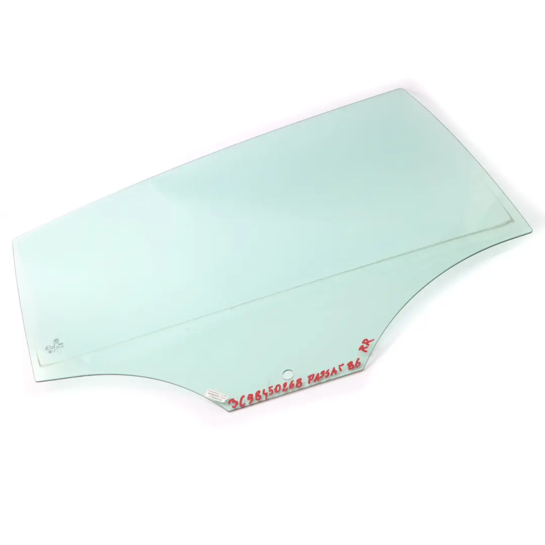 VW Volkswagen Passat B6 Vetro Finestra Porta Posteriore Destra AS2 - SKU 3C9845026B - Numero di parte 3C9845026B