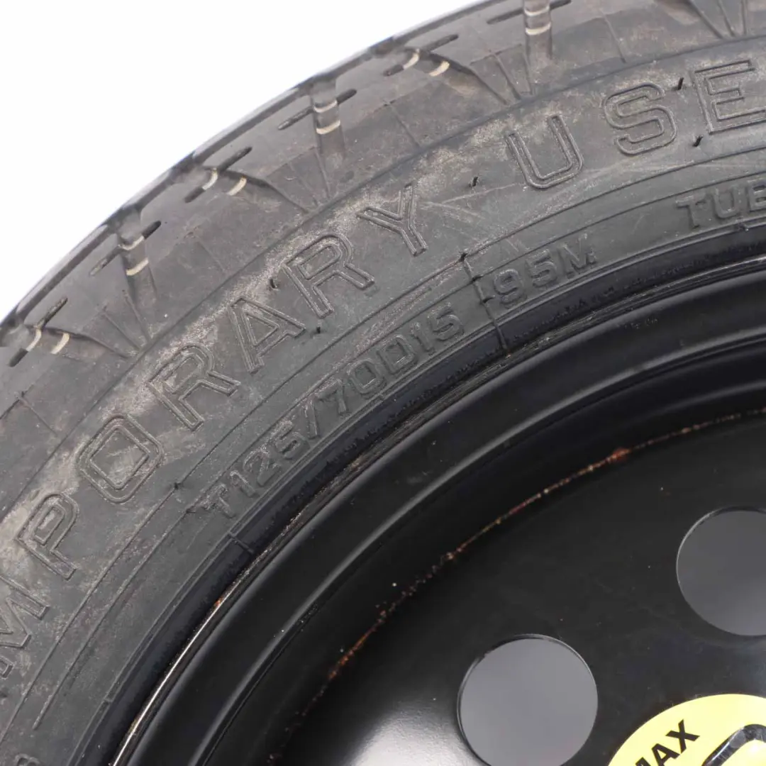 Spare Steel Wheel Rim 15" ET:40 4J Dunlop 125/70 to Nissan Note with Part number 403009U07A Nissan Note Spare Steel Wheel Rim 15" ET:40 4J Dunlop 125/70 - SKU 403009U07A - Part number 403009U07A