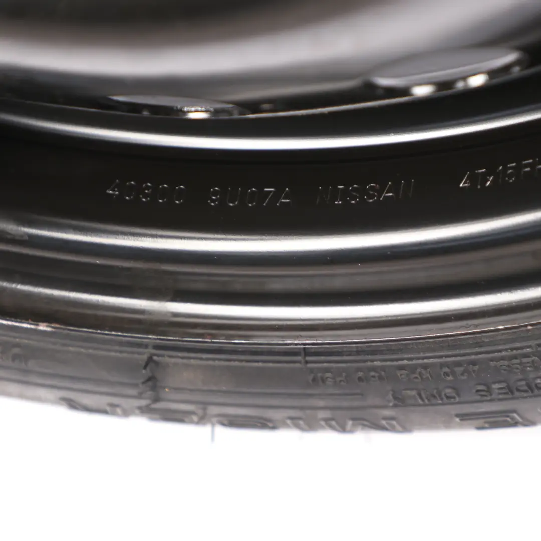 Nissan Note Spare Steel Wheel Rim 15" ET:40 4J Dunlop 125/70 - SKU 403009U07A - Part number 403009U07A