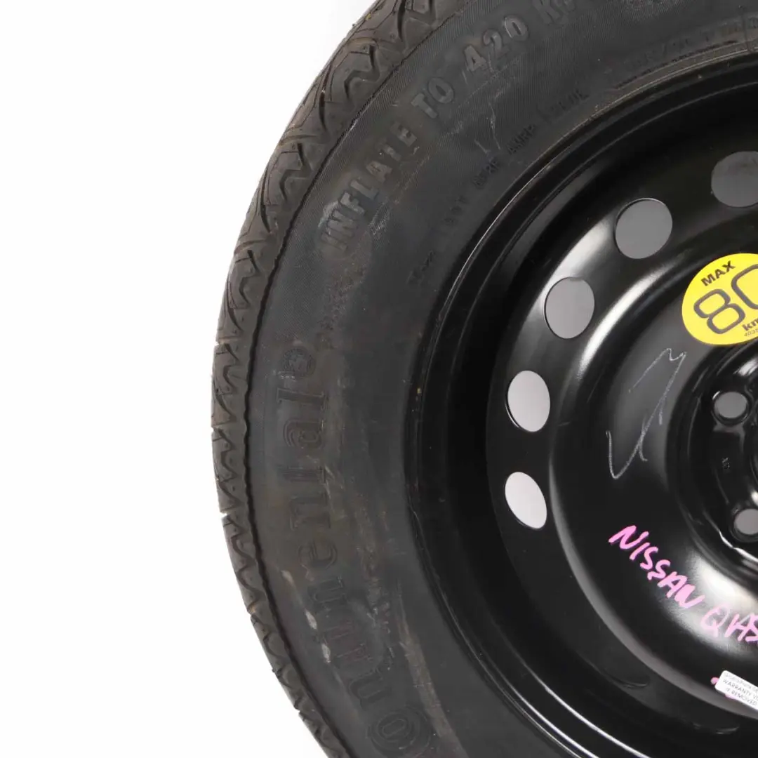 Ersatzradfelge aus Stahl 16" ET:40 6,5J D0300JD01B für Nissan Qashqai J10 mit Teilenummer 40300JD077 Nissan Qashqai J10 Ersatzradfelge aus Stahl 16" ET:40 6,5J D0300JD01B - SKU 40300JD077 - Teilenummer 40300JD077