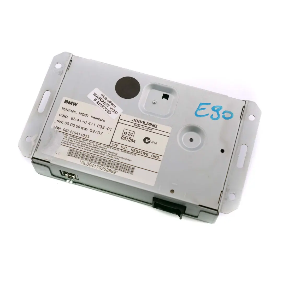 iPod Most Interface BMW E60 E65 E81 E87 E90 Module Alpine 0 to with Part number 411033 iPod Most Interface BMW E60 E65 E81 E87 E90 Module Alpine 0 - SKU 411033 - Part number 411033