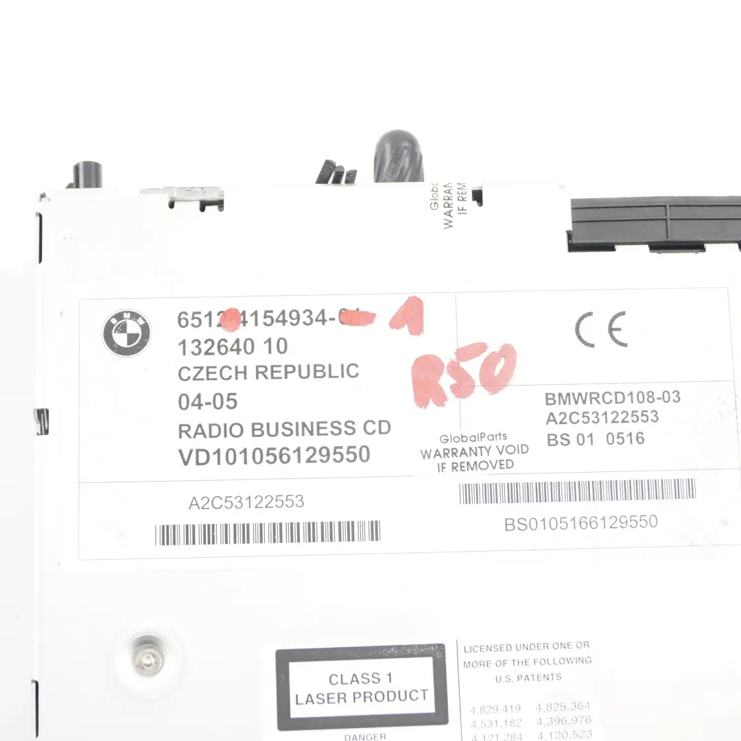 Mini Cooper One R50 R52 R53 Radio Boost CD Player Unit Head - SKU 4154934-1 - Número de pieza 4154934
