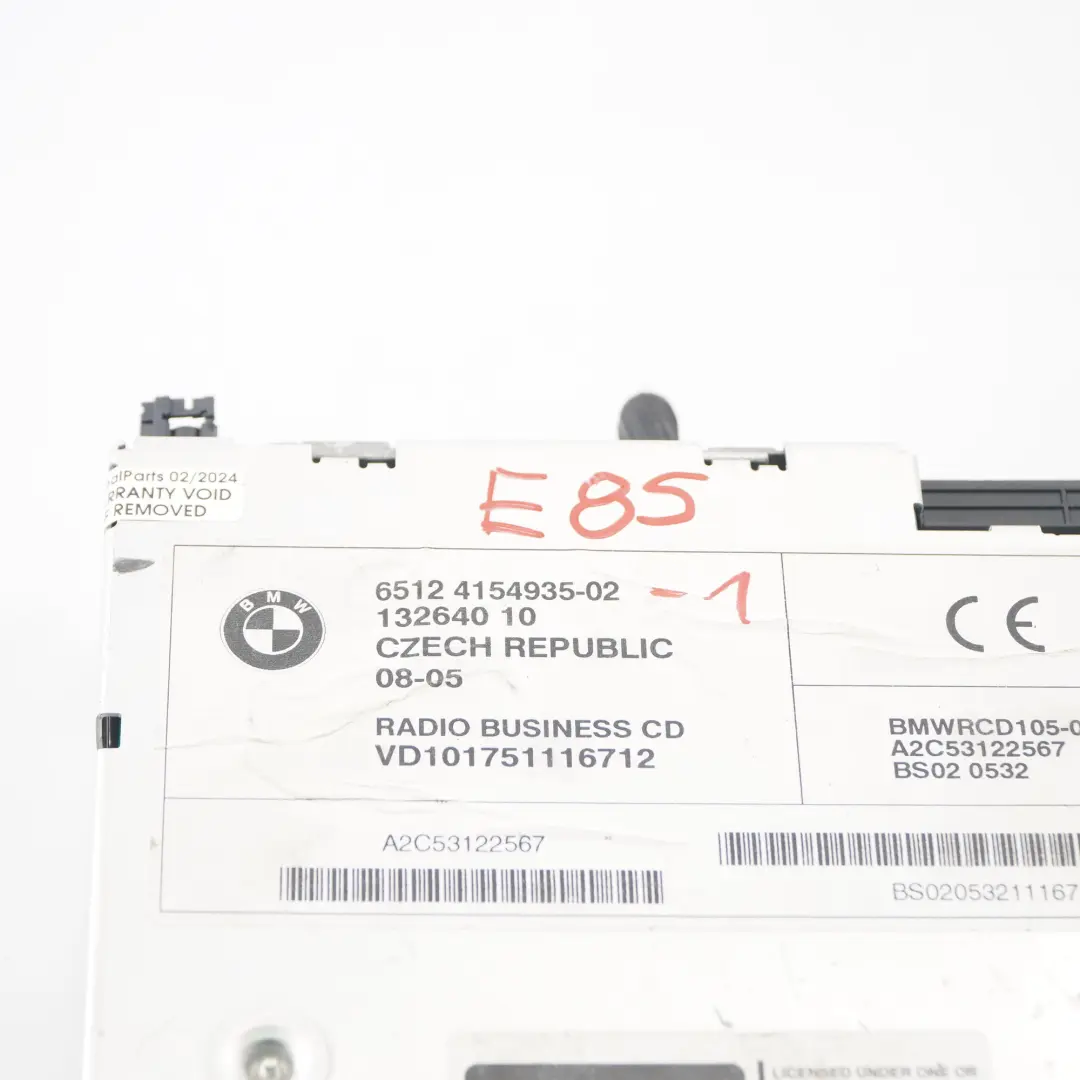 Radio CD Radioodtwarzacz do BMW X3 E83 Z4 E85 E86 o numerze 4154935 BMW X3 E83 Z4 E85 E86 Radio CD Radioodtwarzacz - SKU 4154935-1 - Numer Części 4154935