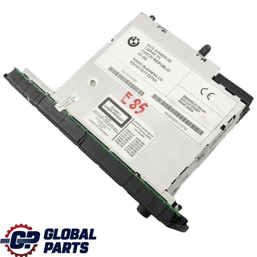 Radio Con Reproductor De CD 6512 para BMW X3 Z4 E83 E85 E86 con número de pieza 4154935 BMW X3 Z4 E83 E85 E86 Radio Con Reproductor De CD 6512 - SKU 4154935 - Número de pieza 4154935