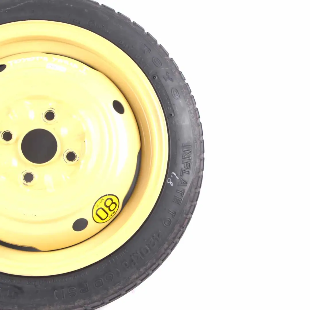 Spare Wheel Toyota Yaris 1 Wheel Steel R14 4J Toyo 115/70 to with Part number 42611-16310 Spare Wheel Toyota Yaris 1 Wheel Steel R14 4J Toyo 115/70 - SKU 42611-16310 - Part number 42611-16310