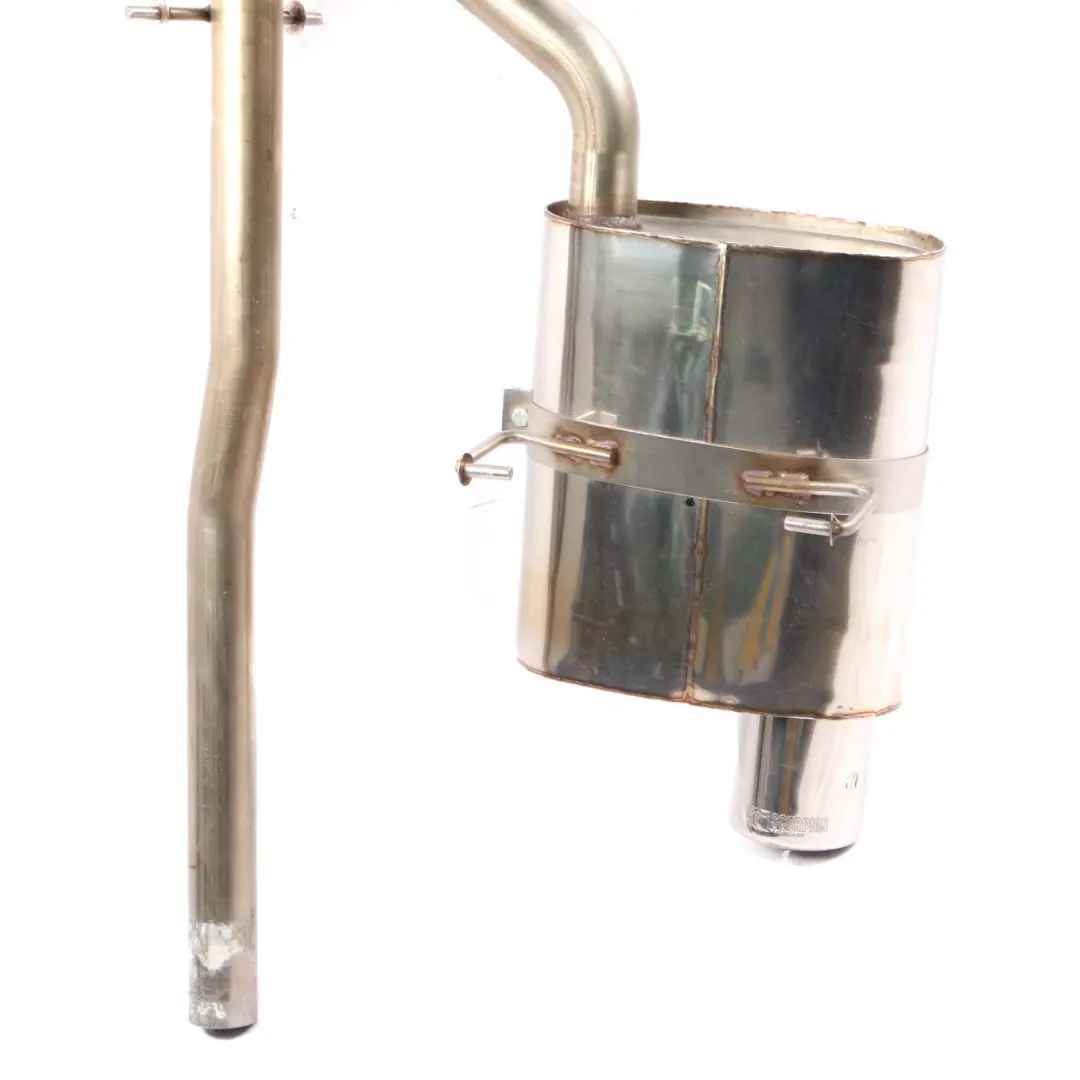 Exhaust Silencer Muffler Back Box Pipe Single Tip to Mini R50 Scorpion Rear with Part number 462BM39 Mini R50 Scorpion Rear Exhaust Silencer Muffler Back Box Pipe Single Tip - SKU 462BM39 - Part number 462BM39