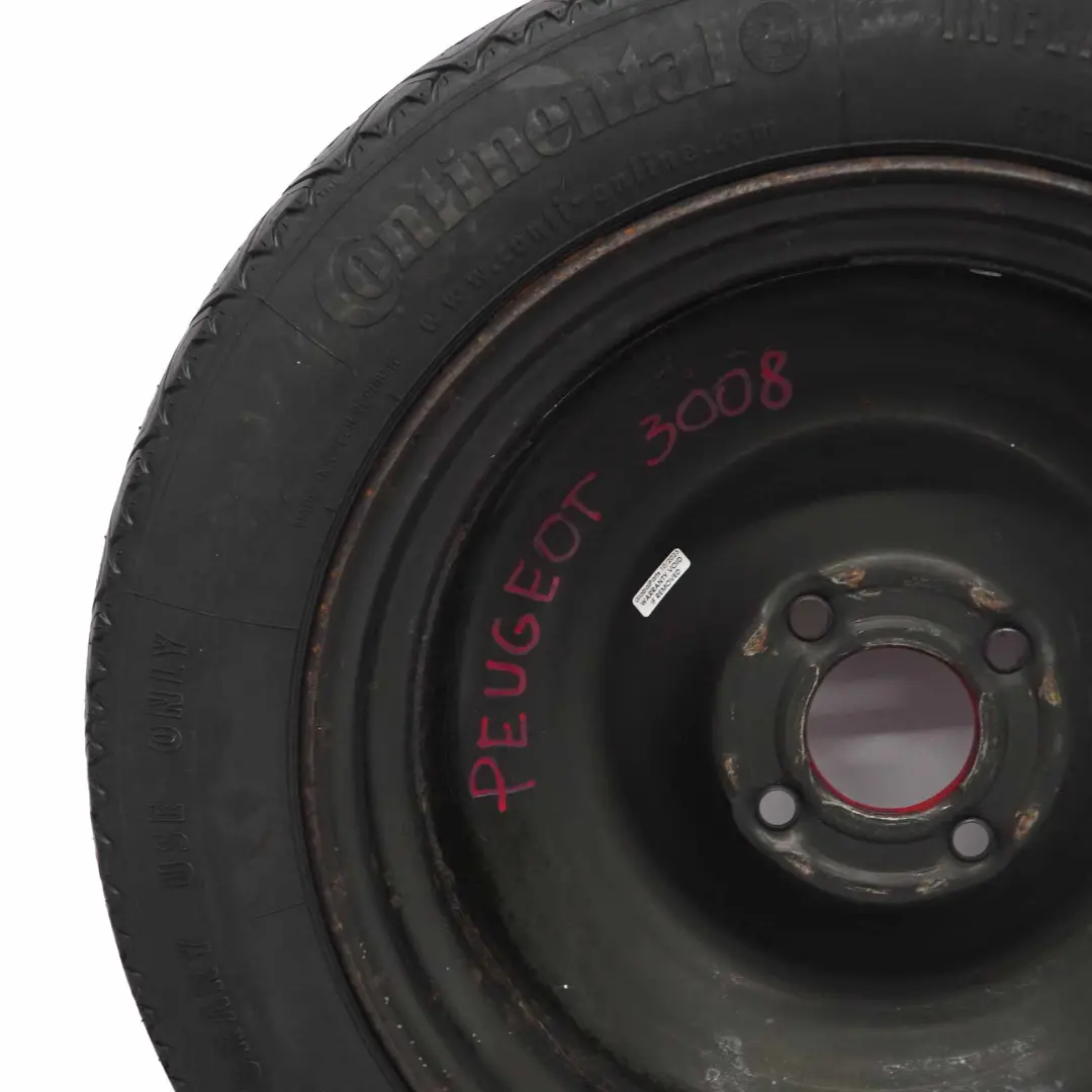 Ruota scorta Peugeot 3008 compatta acciaio R16 Pneumatico emergenza 125/85 per con numero di parte 47AR1 Ruota scorta Peugeot 3008 compatta acciaio R16 Pneumatico emergenza 125/85 - SKU 47AR1 - Numero di parte 47AR1