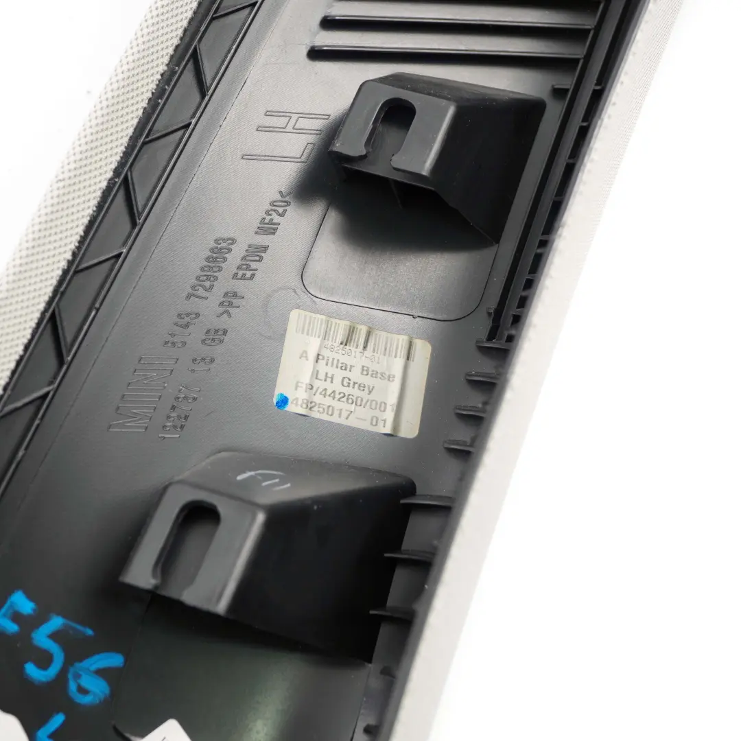 Columna A Pilar Izquierdo Tapa Panel Sat?lite Gris para Mini Cooper F56 con número de pieza 4825017 Mini Cooper F56 Columna A Pilar Izquierdo Tapa Panel Sat?lite Gris - SKU 4825017 - Número de pieza 4825017
