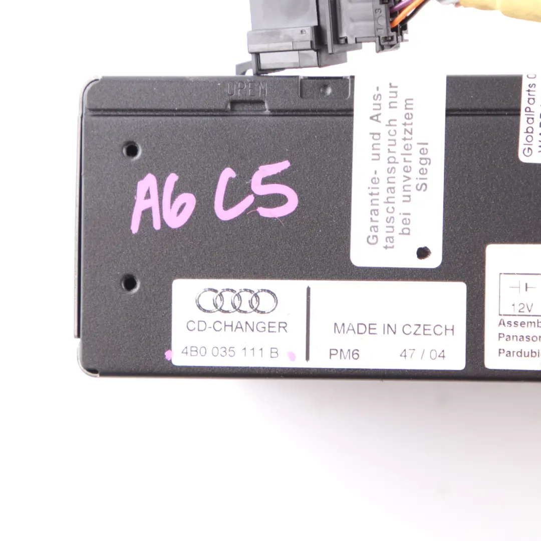 Audi A6 C5 6 Disc CD Changer Control Unit Module Player With Magazine - SKU 4B0035111B - Part number 4B0035111B