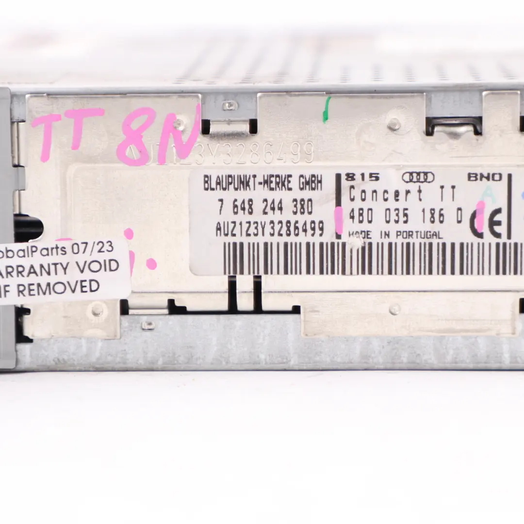 Radio Player Audi TT 8N Audio Head Unit Cassette Player Concert to with Part number 4B0035186D Radio Player Audi TT 8N Audio Head Unit Cassette Player Concert - SKU 4B0035186D - Part number 4B0035186D