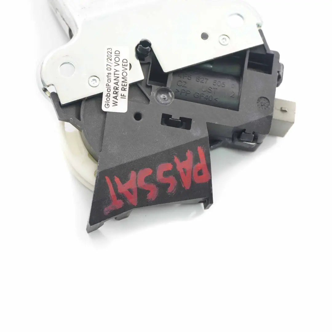 Mecanismo Cierre Tapa Maletero Portón Trasero para Volkswagen VW Passat B6 con número de pieza 4F5827505D Volkswagen VW Passat B6 Mecanismo Cierre Tapa Maletero Portón Trasero - SKU 4F5827505D - Número de pieza 4F5827505D
