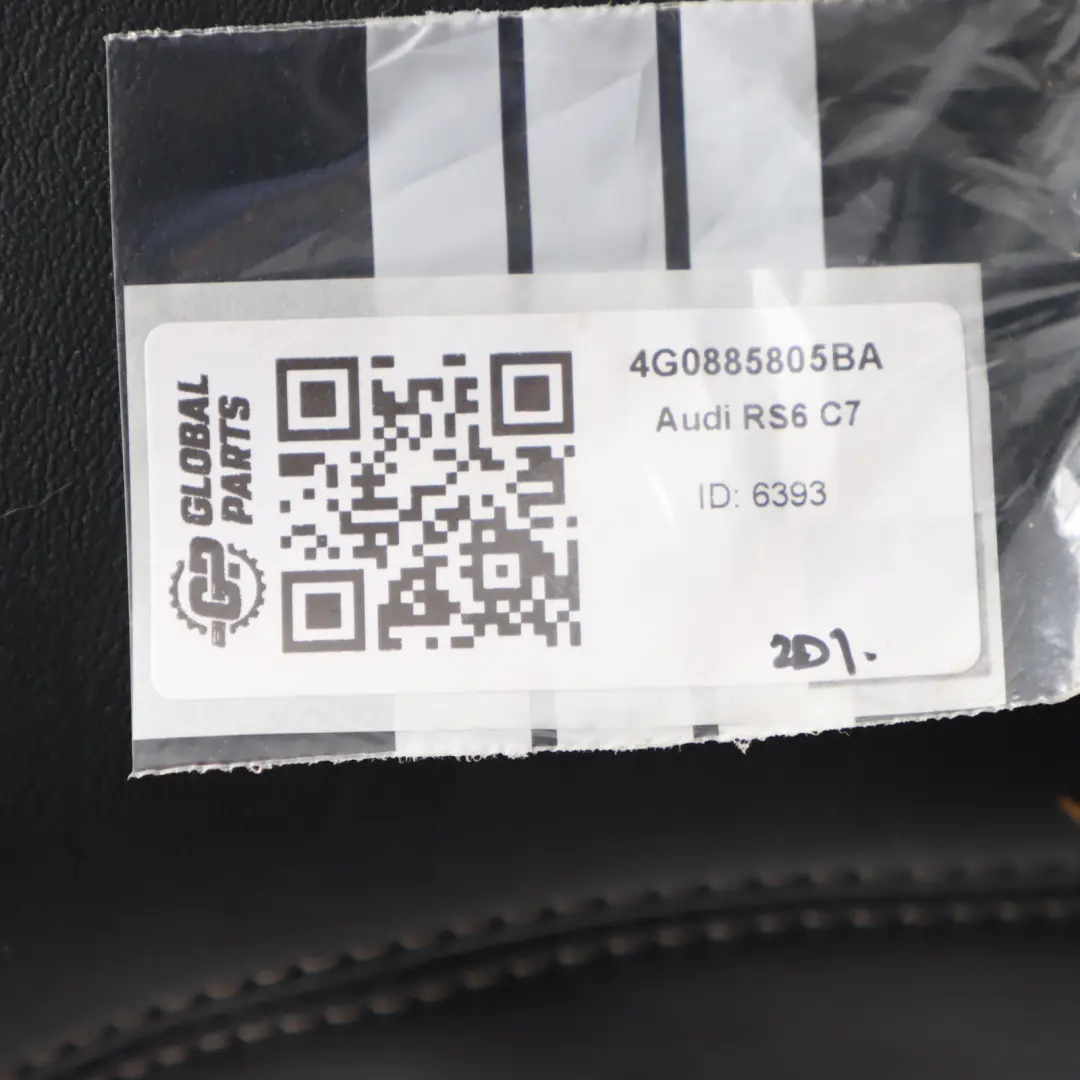 Backrest Heated Left N/S Covering Black Leather Soul to Audi RS6 C7 Rear Seat with Part number 4G0885805BA Audi RS6 C7 Rear Seat Backrest Heated Left N/S Covering Black Leather Soul - SKU 4G0885805BA - Part number 4G0885805BA