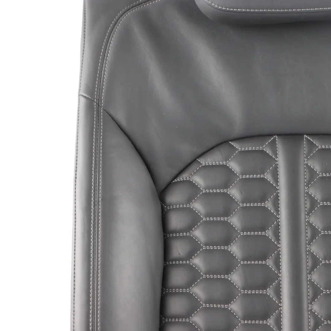 Backrest Heated Left N/S Covering Black Leather Soul to Audi RS6 C7 Rear Seat with Part number 4G0885805BA Audi RS6 C7 Rear Seat Backrest Heated Left N/S Covering Black Leather Soul - SKU 4G0885805BA - Part number 4G0885805BA