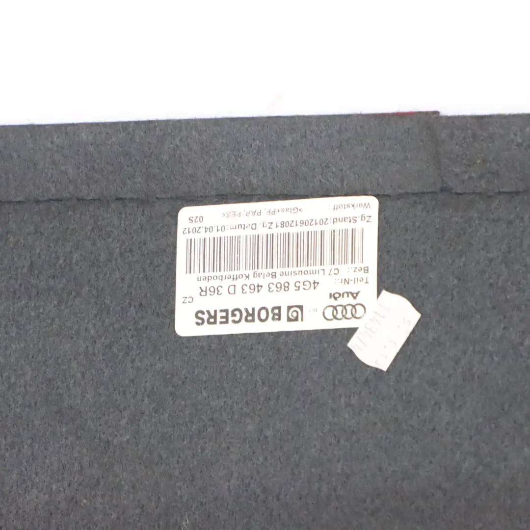 Audi A6 C7 Trunk Interior Boot Carpet Liner Cover Floor Mat - SKU 4G5863463D - Part number 4G5863463D
