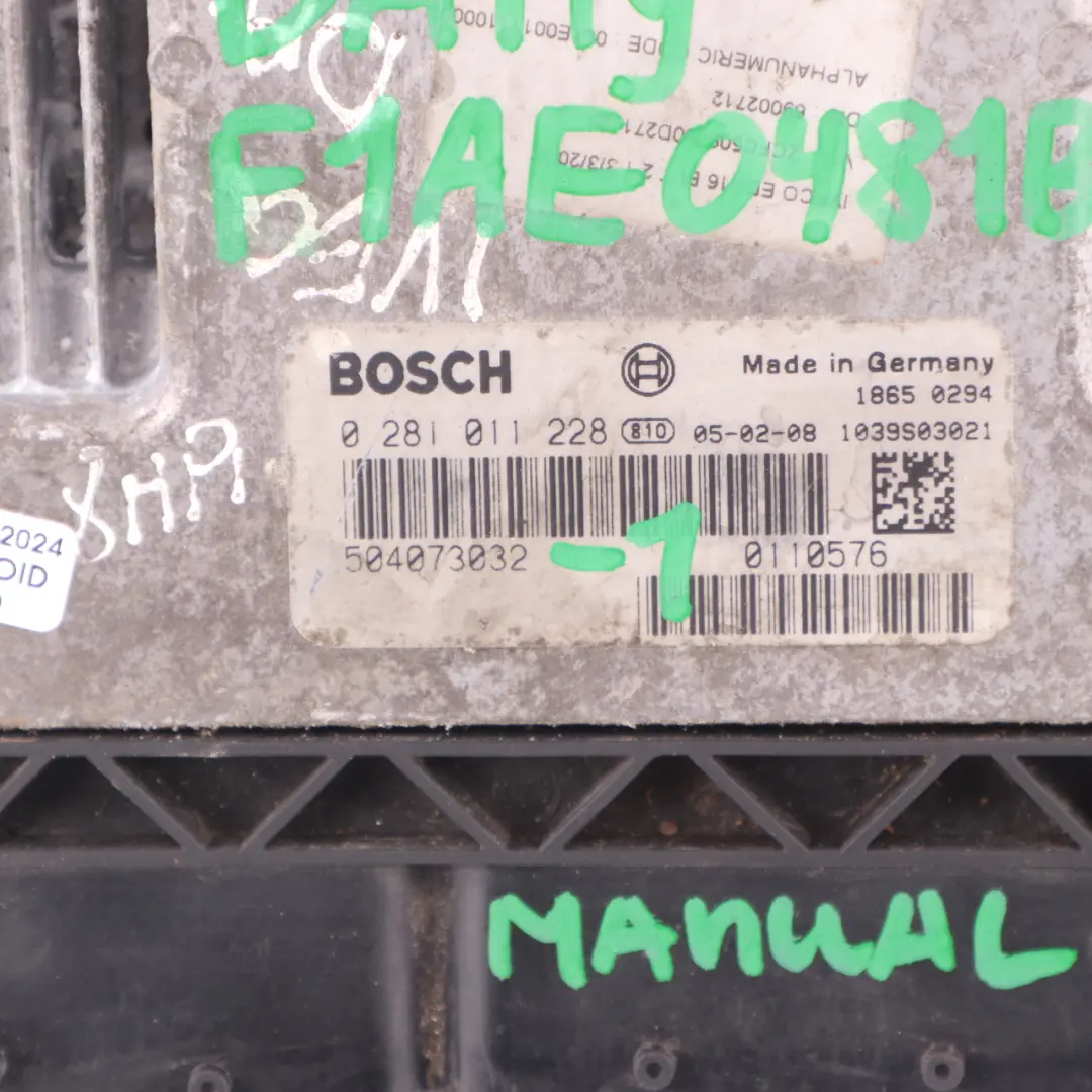 F1AE0481B 116HP Engine Unit Module ECU Manual to Iveco Daily 2.3 Diesel with Part number 504073032 Iveco Daily 2.3 Diesel F1AE0481B 116HP Engine Unit Module ECU Manual - SKU 504073032-1 - Part number 504073032