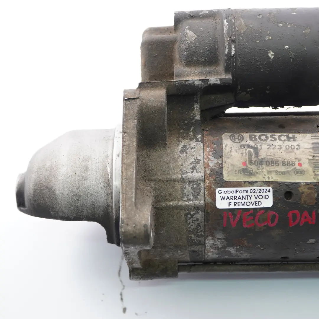 Iveco Daily MK3 Moteur de démarrage Diesel Bosch 0001223003 - SKU 504086888 - Numéro de pièce 504086888
