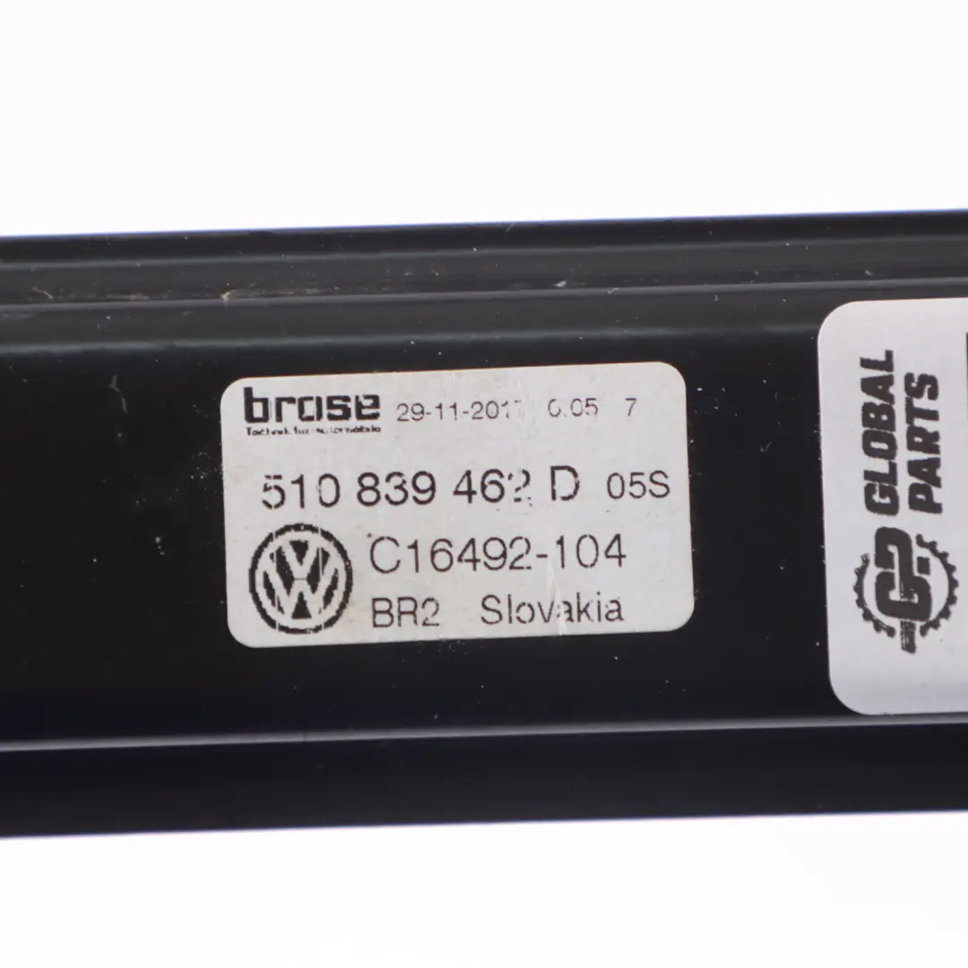 Mecanismo Regulador Ventana Trasera Derecha para Volkswagen Golf Sportsvan con número de pieza 510839462D Volkswagen Golf Sportsvan Mecanismo Regulador Ventana Trasera Derecha - SKU 510839462D - Número de pieza 510839462D