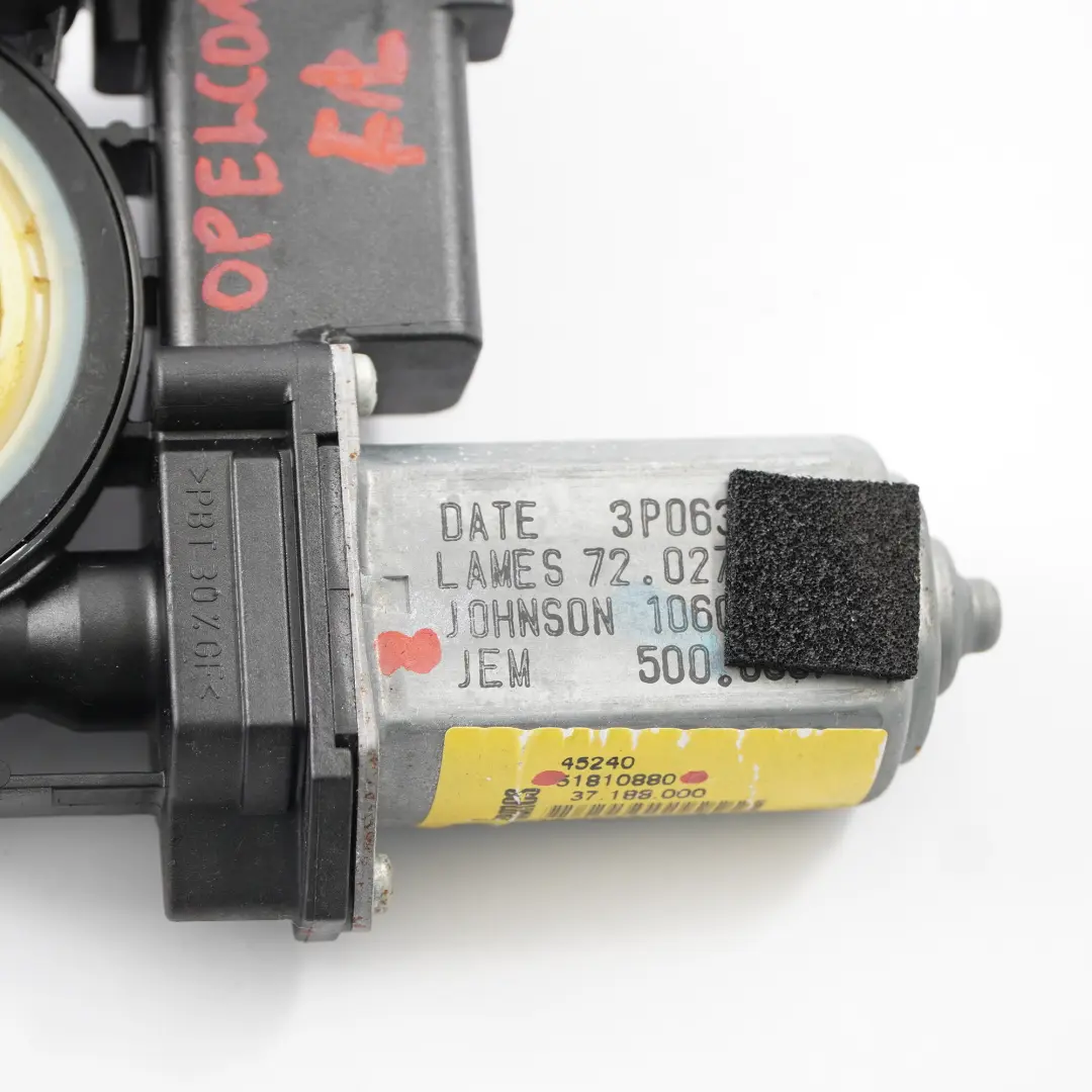 Vauxhall Opel Combo Alzacristallo Anteriore Sinistro Azionamento - SKU 51810880 - Numero di parte 51810880