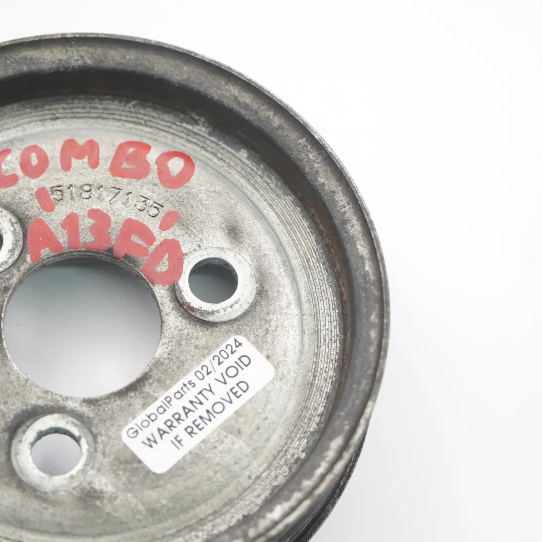 Polea de la bomba de dirección asistida para Opel Combo D 1.3 CDTi Diesel con número de pieza 51817135 Opel Combo D 1.3 CDTi Diesel Polea de la bomba de dirección asistida - SKU 51817135 - Número de pieza 51817135