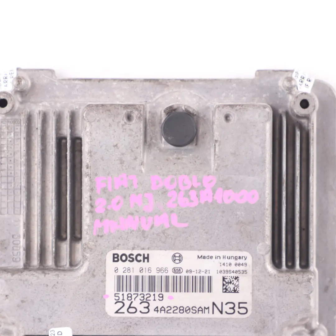 M-jet Diesel 163HP Engine Control Unit Module ECU Manual to Fiat Doblo 2.0 with Part number 51873219 Fiat Doblo 2.0 M-jet Diesel 163HP Engine Control Unit Module ECU Manual - SKU 51873219 - Part number 51873219