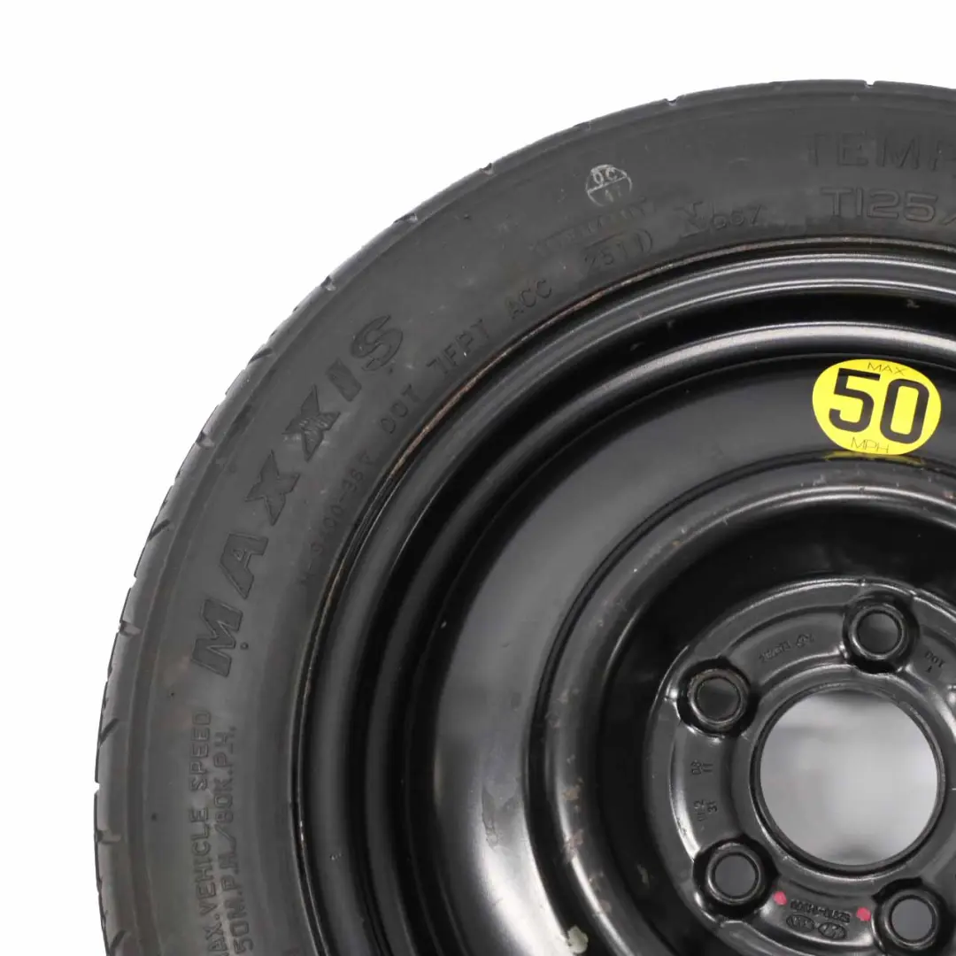 Roue de secours KIA CEED Compact Steel R15 Tyre 4J 125/80 pour à propos du numéro de pièce 52910-1H900 Roue de secours KIA CEED Compact Steel R15 Tyre 4J 125/80 - SKU 52910-1H900 - Numéro de pièce 52910-1H900