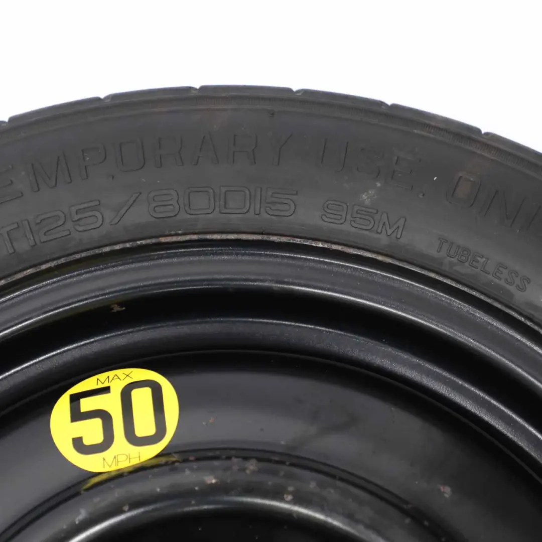 Roue de secours KIA CEED Compact Steel R15 Tyre 4J 125/80 pour à propos du numéro de pièce 52910-1H900 Roue de secours KIA CEED Compact Steel R15 Tyre 4J 125/80 - SKU 52910-1H900 - Numéro de pièce 52910-1H900