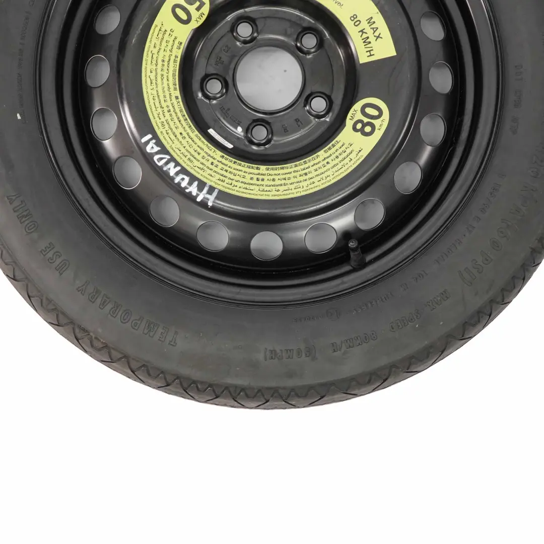 Spare Wheel Hyundai KIA Compact Steel R17 Tyre 4J 135/90 to with Part number 52910-F1930 Spare Wheel Hyundai KIA Compact Steel R17 Tyre 4J 135/90 - SKU 52910-F1930 - Part number 52910-F1930