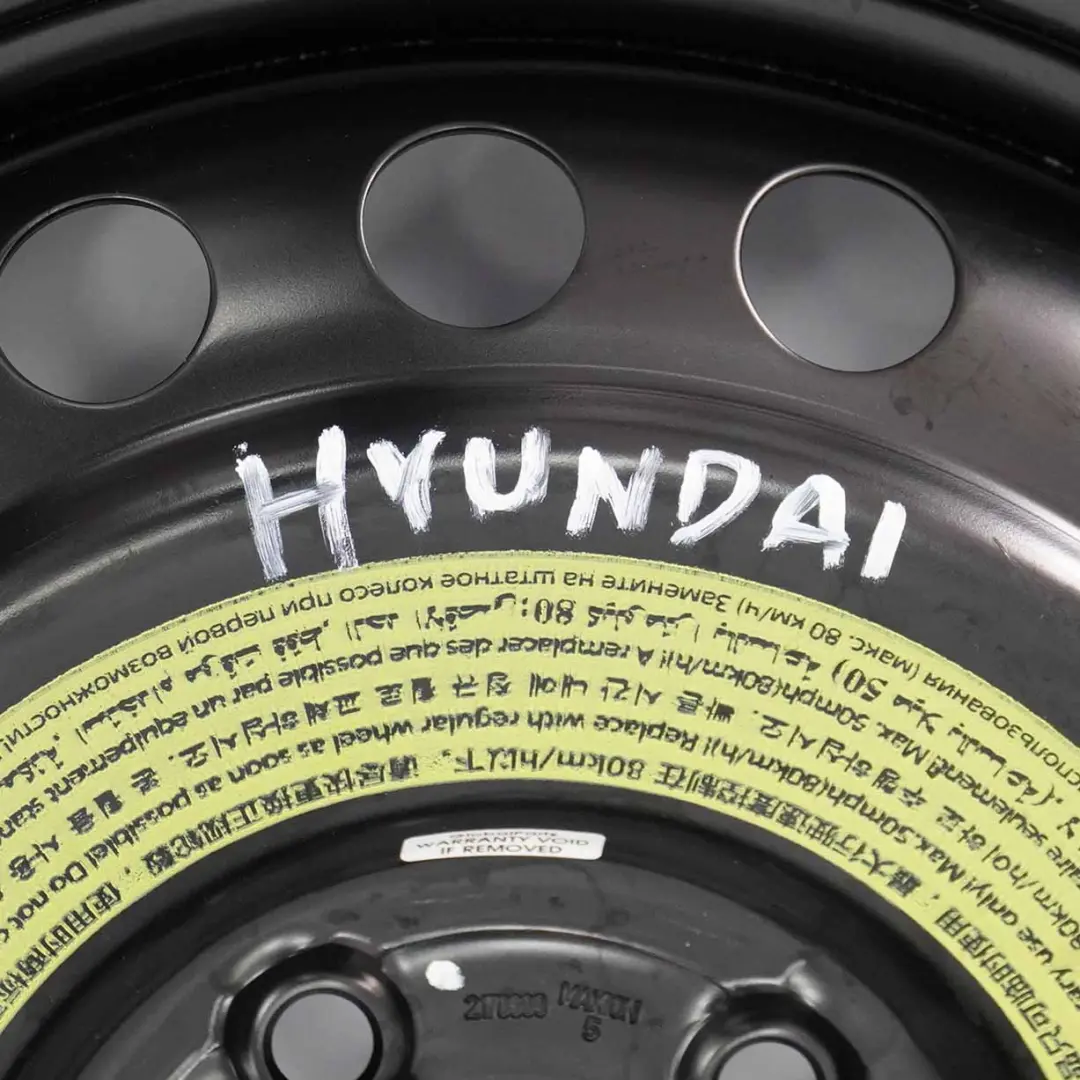 Ruota Di Scorta Hyundai KIA Compact Steel R17 Pneumatico 4J 135/90 - SKU 52910-F1930 - Numero di parte 52910-F1930