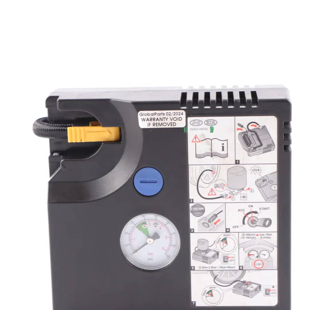 Tyre Compressor Hyundai i20 i30 i40 Kia Ceed Tyre Inflation Air Pump to with Part number 52933-H8000 Tyre Compressor Hyundai i20 i30 i40 Kia Ceed Tyre Inflation Air Pump - SKU 52933-H8000 - Part number 52933-H8000
