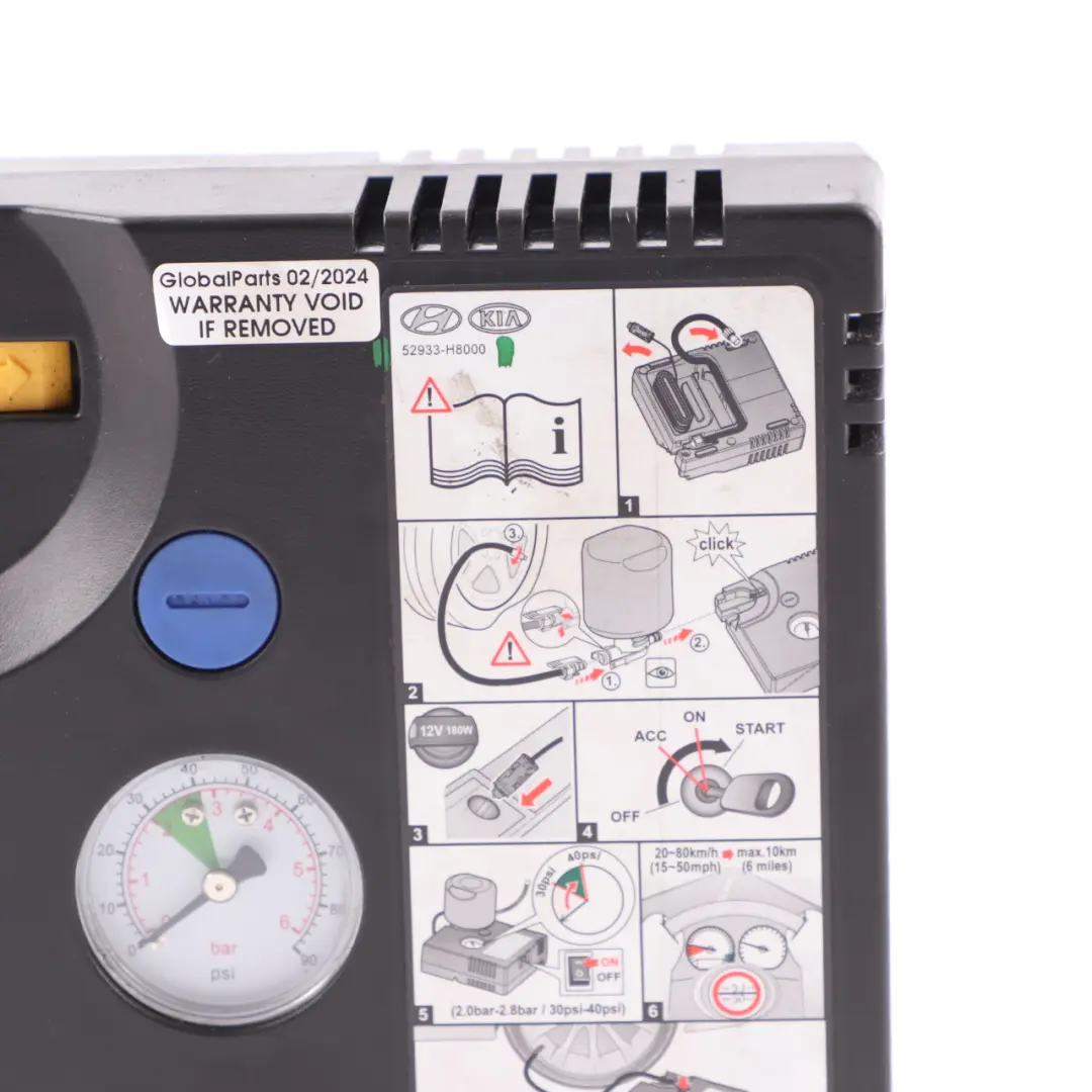  Tyre Compressor Hyundai i20 i30 i40 Kia Ceed Tyre Inflation Air Pump - SKU 52933-H8000 - Part number 52933-H8000
