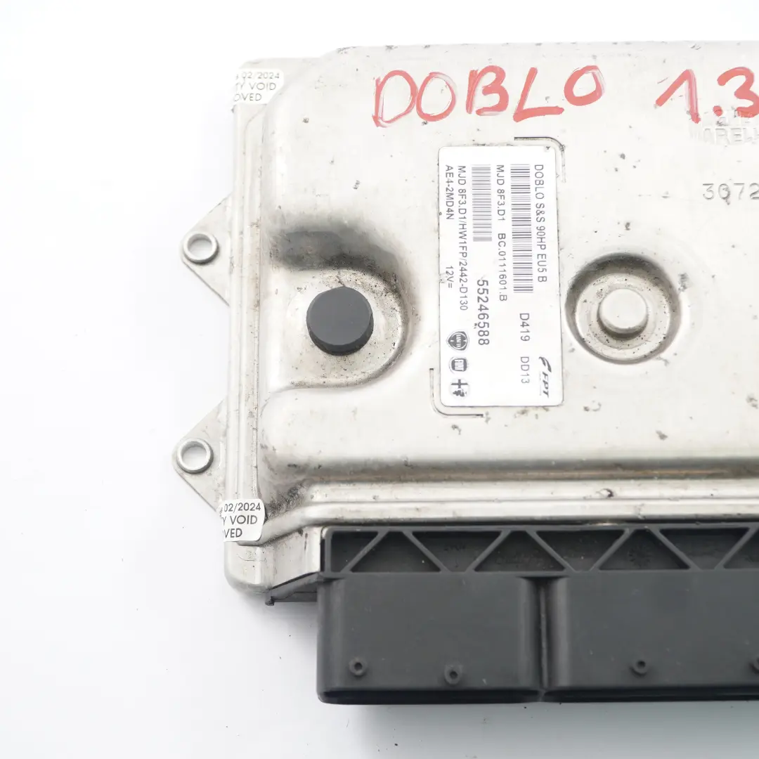 Fiat Doblo 1.3 Diesel Multijet 90HP Engine Control Unit Module ECU - SKU 55246588 - Part number 55246588