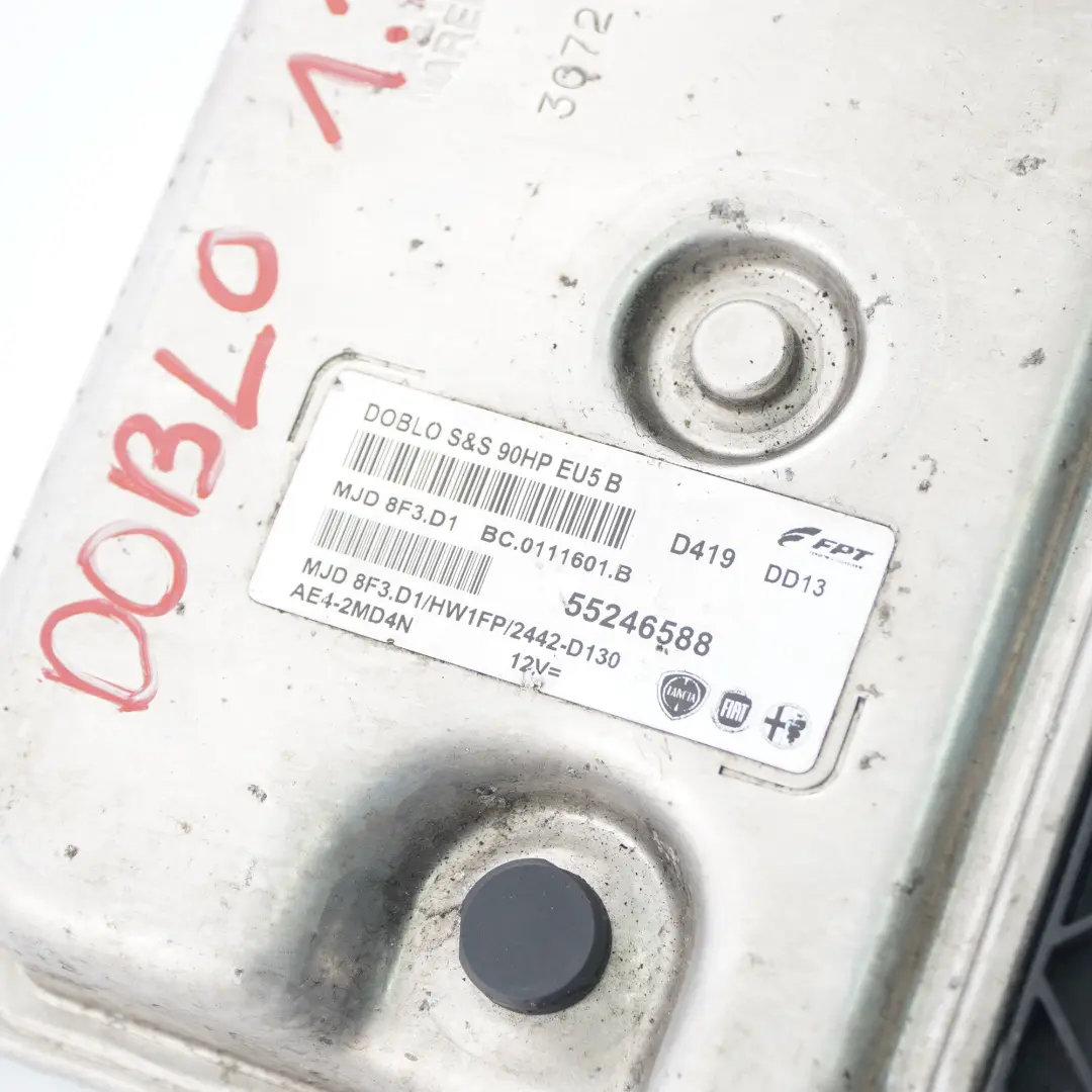 Fiat Doblo 1.3 Diesel Multijet 90HP Engine Control Unit Module ECU - SKU 55246588 - Part number 55246588
