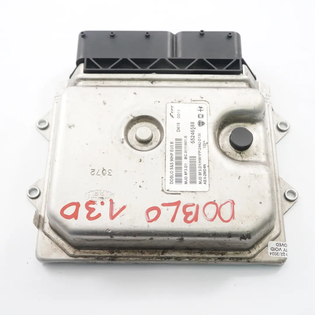 Fiat Doblo 1.3 Diesel Multijet 90HP Engine Control Unit Module ECU - SKU 55246588 - Part number 55246588