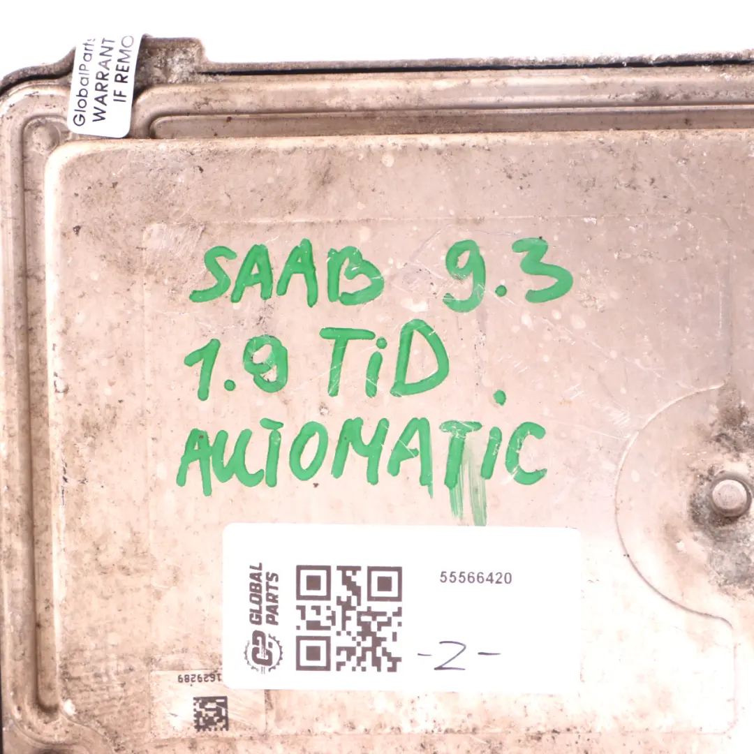  ECU Saab 9-3 1.9 Tid Z19DTH Diesel Engine Control Module Unit Automatic - SKU 55566420 - Part number 55566420