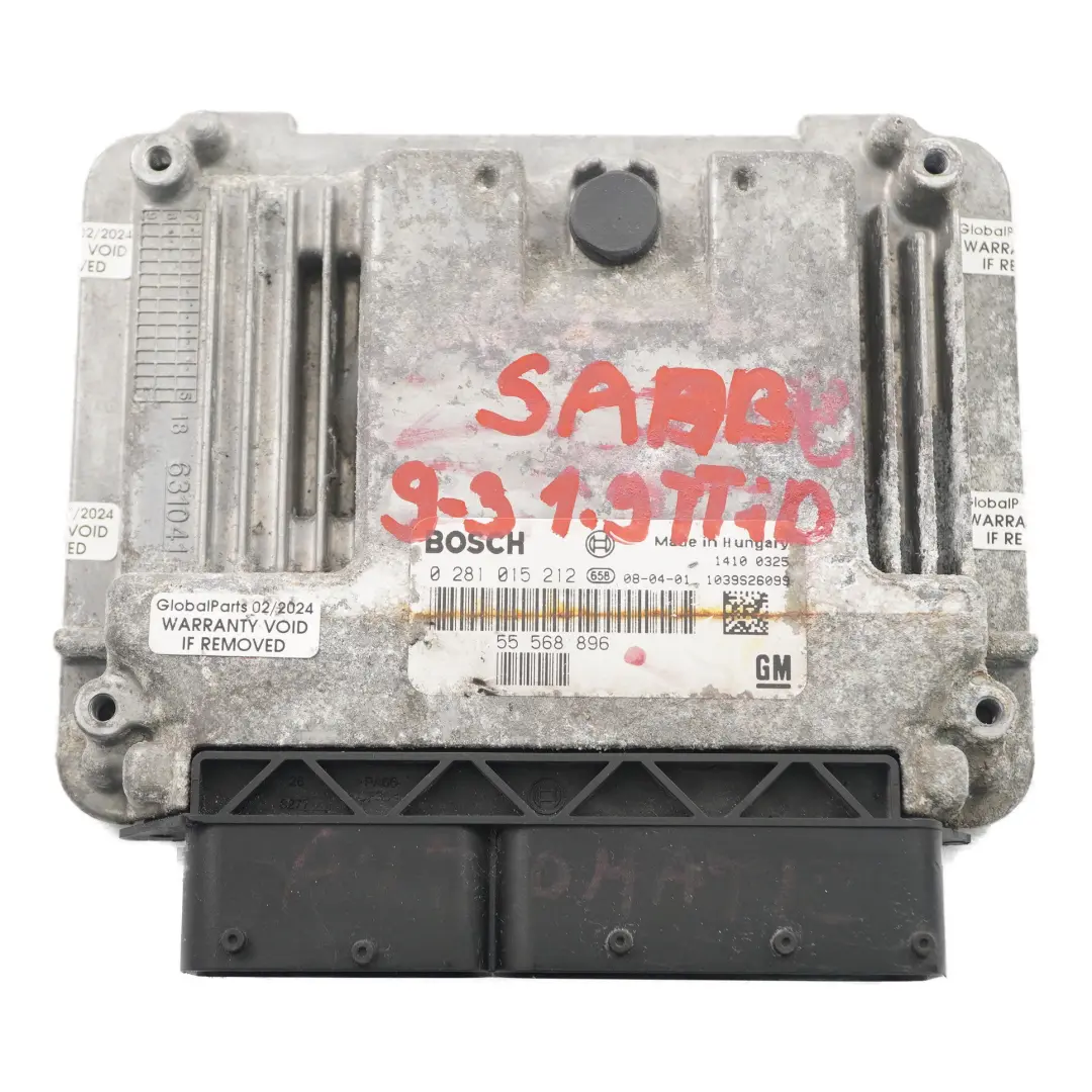 ECU DDE Module de l'unité de contrôle du moteur pour SAAB 9-3 1.9 TTiD à propos du numéro de pièce 55568896 SAAB 9-3 1.9 TTiD ECU DDE Module de l'unité de contrôle du moteur - SKU 55568896 - Numéro de pièce 55568896