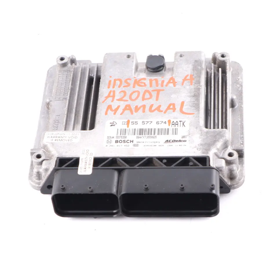 A20DTH 160HP Engine Unit ECU Manual to Vauxhall Insignia A 2.0 CDTi with Part number 55577674 Vauxhall Insignia A 2.0 CDTi A20DTH 160HP Engine Unit ECU Manual - SKU 55577674 - Part number 55577674