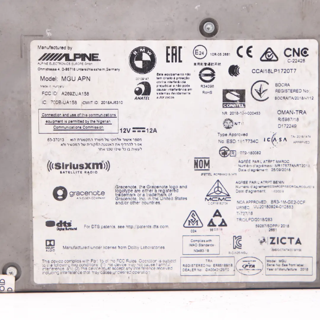 Head Unit BMW F90 G30 Navigation Audio Player Controller Module to with Part number 5A060E1 Head Unit BMW F90 G30 Navigation Audio Player Controller Module - SKU 5A060E1 - Part number 5A060E1