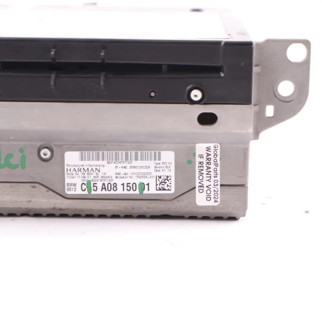 Player Radio Sat Nav Navigation Head Unit to BMW F36 CD with Part number 5A08150 BMW F36 CD Player Radio Sat Nav Navigation Head Unit - SKU 5A08150 - Part number 5A08150