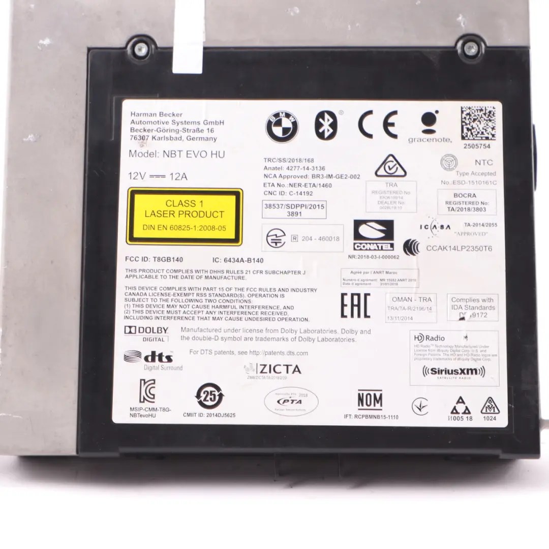 Player Radio Sat Nav Navigation Head Unit to BMW F36 CD with Part number 5A08150 BMW F36 CD Player Radio Sat Nav Navigation Head Unit - SKU 5A08150 - Part number 5A08150