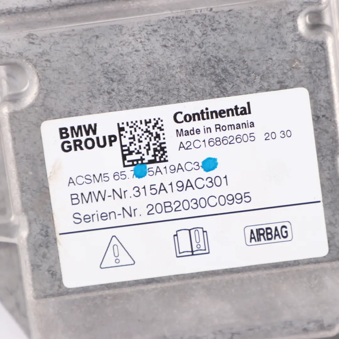 BMW F40 ACSM5 Control Unit Air Bag Module Airbag ECU Control Module - SKU 5A19AC3 - Part number 5A19AC3