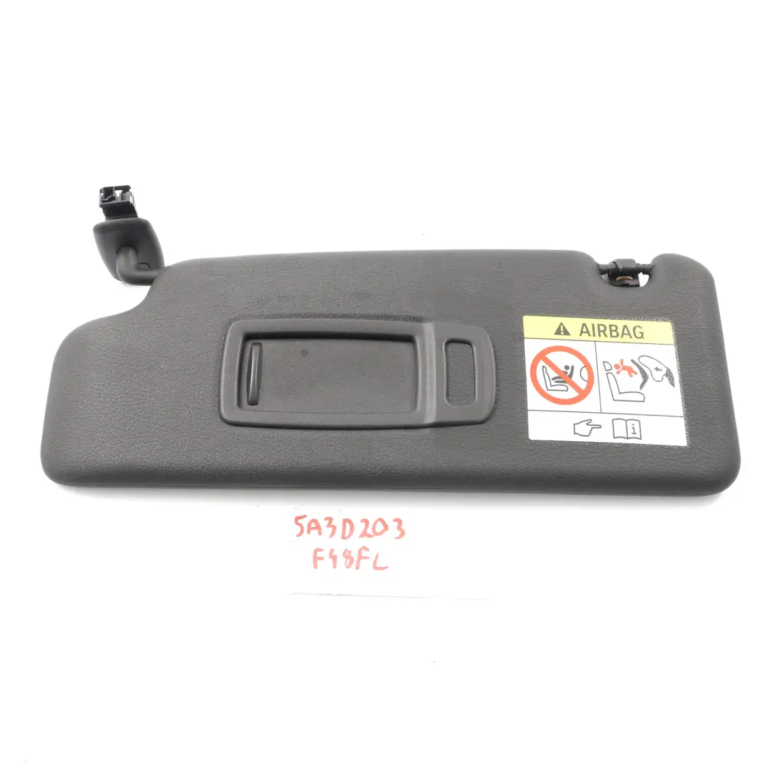 Sun Visor BMW F46 X1 F48 Left N/S Sunvisor Mirror Panel Black to with Part number 5A3D203 Sun Visor BMW F46 X1 F48 Left N/S Sunvisor Mirror Panel Black - SKU 5A3D203 - Part number 5A3D203
