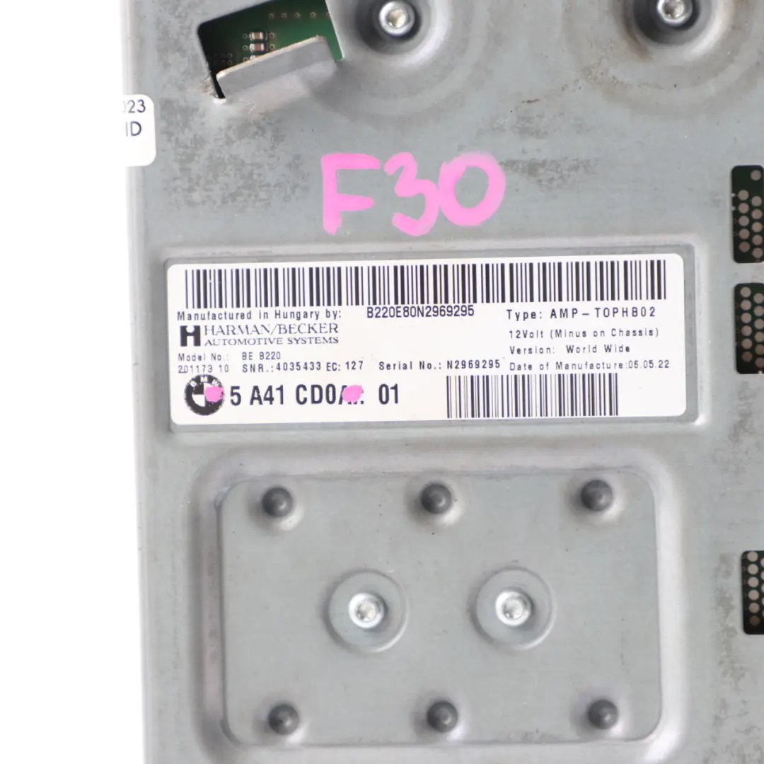 BMW F30 F31 Hifi Audio Sound Amplifier Control Unit ECU Harman Becker - SKU 5A41CD0 - Part number 5A41CD0