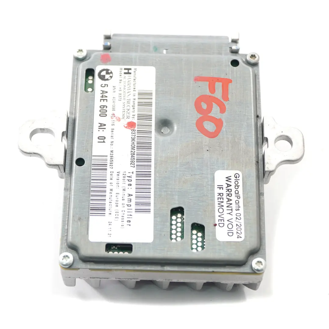 Audio Amplifier Hifi Unit Active Sound Design System to Mini Countryman F60 with Part number 5A4E600 Mini Countryman F60 Audio Amplifier Hifi Unit Active Sound Design System - SKU 5A4E600 - Part number 5A4E600