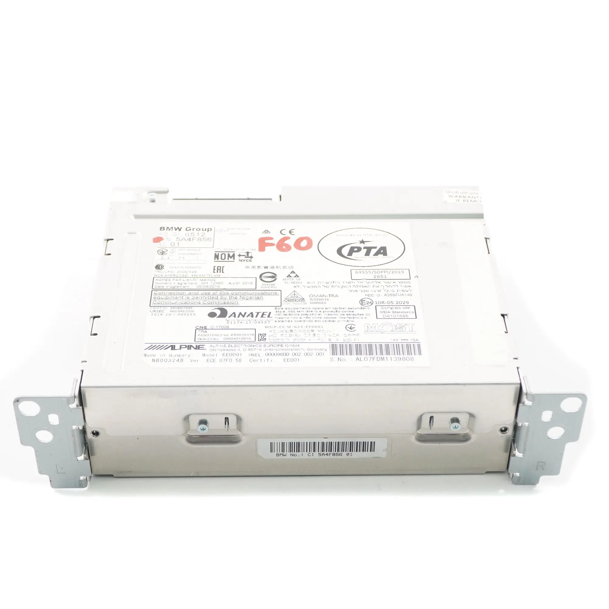 Mini F54 F55 F56 F60 Navigation Média Radio Unité Nav 5A4F856