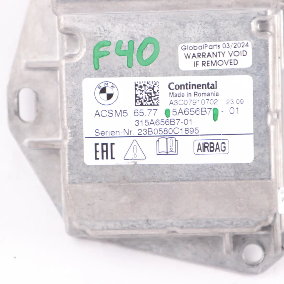 BMW F40 ACSM5 Control Unit Air Module ECU Control Module - SKU 5A656B7 - Part number 5A656B7