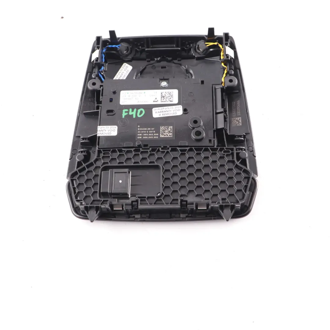 Interruptor Techo Unidad Control Luz Lectura Interior Negro para BMW F40 con número de pieza 5A784B6 BMW F40 Interruptor Techo Unidad Control Luz Lectura Interior Negro - SKU 5A784B6 - Número de pieza 5A784B6