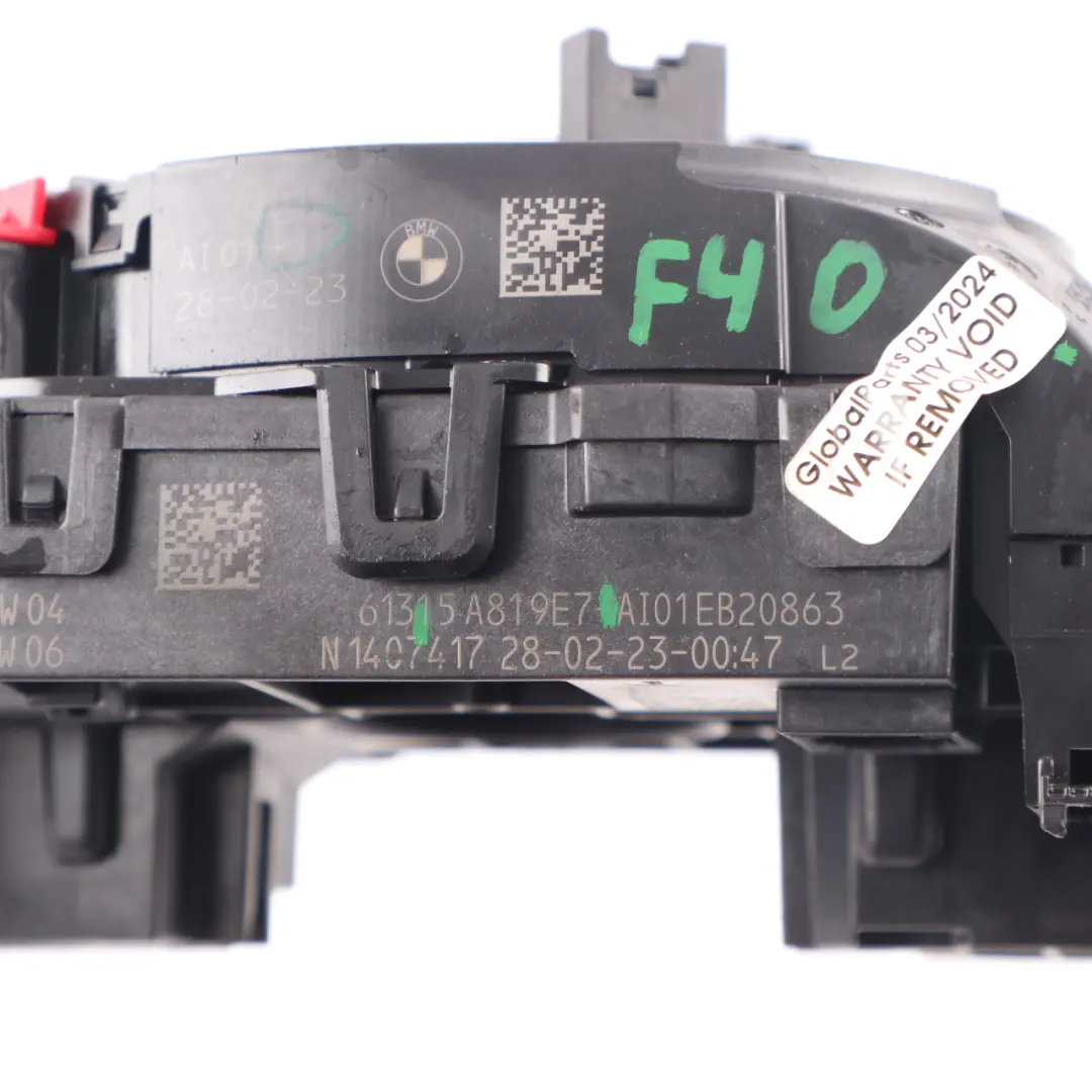  Columna Dirección BMW F40 Interruptor Limpiaparabrisas Indicador Stalk - SKU 5A819E7 - Número de pieza 5A819E7