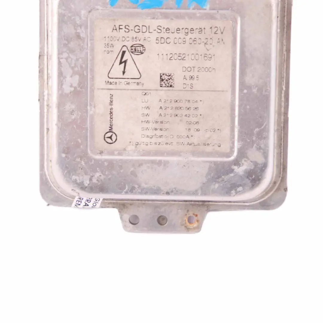 Unità di controllo Xenon Modulo reattore fari Hella Mercedes W212 - SKU A2129007804 - Numero di parte A2129007804